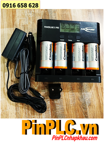 Ansman Powerline 5Pro (4 Camelion NH-D10000BP2) Bộ sạc Pin Nhanh -Màn hình LCD-Đo dung lượng Pin Kèm 4 pin sạc Camelion D10000mAh-1.2v